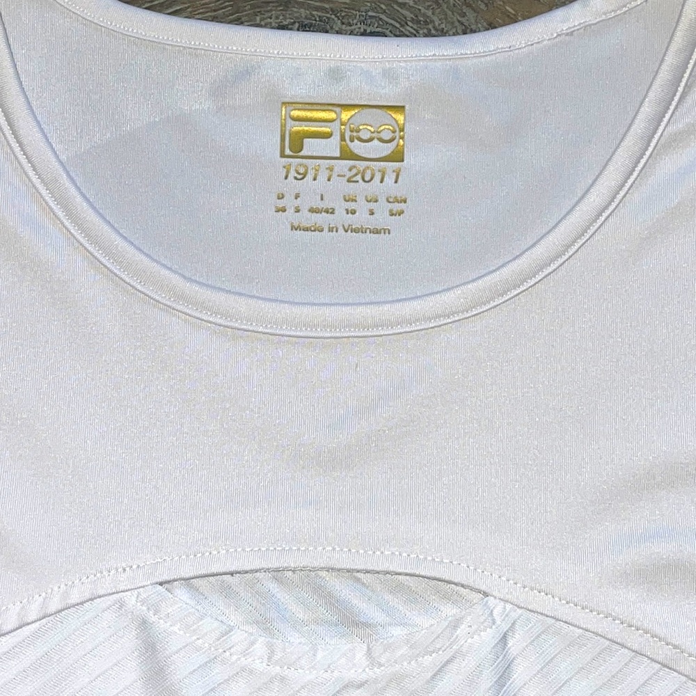 FILA 🎾HP🎾White Keyhole Sports Tank. Small - Picture 4 of 7